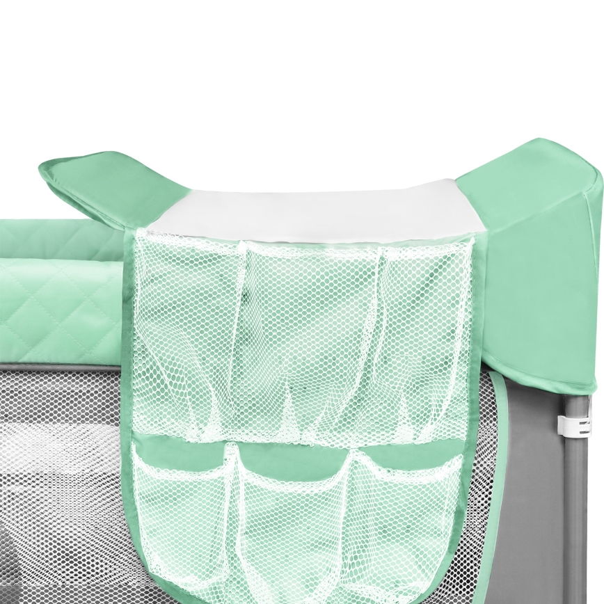 Lionelo - Lit parapluie FLOWER Turquoise