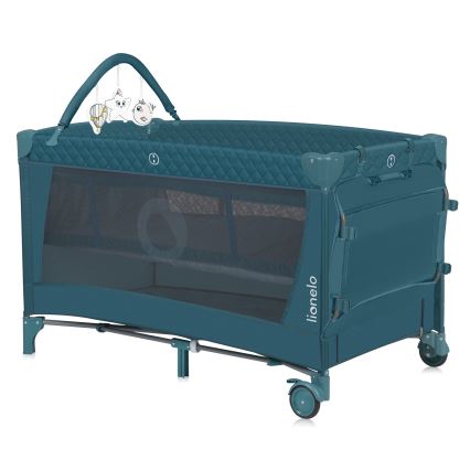 Lionelo - Lit parapluie FLOWER Vert Turquoise