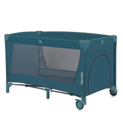 Lionelo - Lit parapluie FLOWER Vert Turquoise