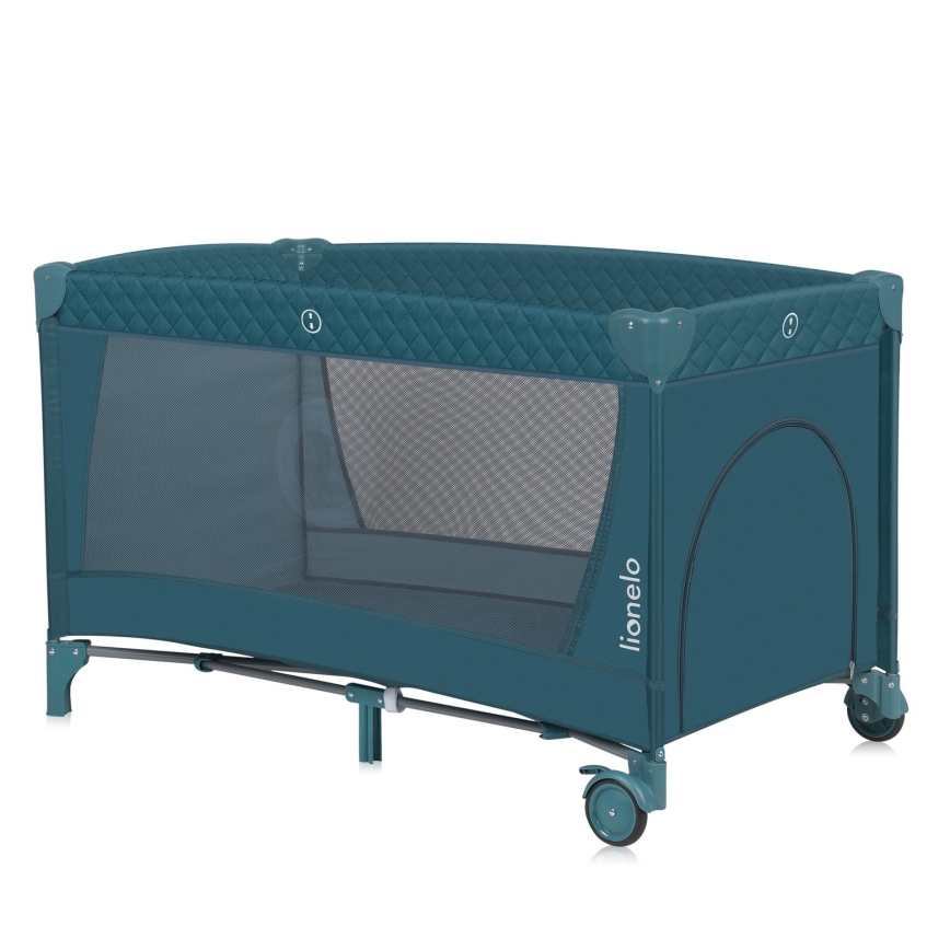 Lionelo - Lit parapluie FLOWER Vert Turquoise