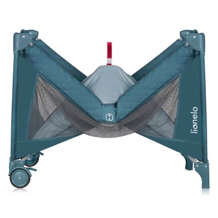Lionelo - Lit parapluie FLOWER Vert Turquoise
