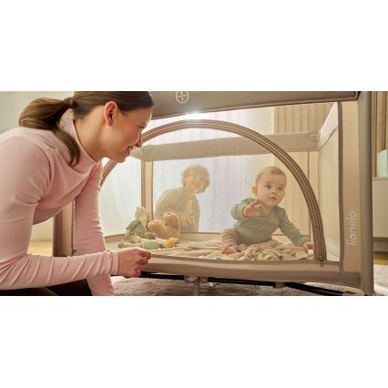 Lionelo - Lit parapluie LAURA Beige Sand