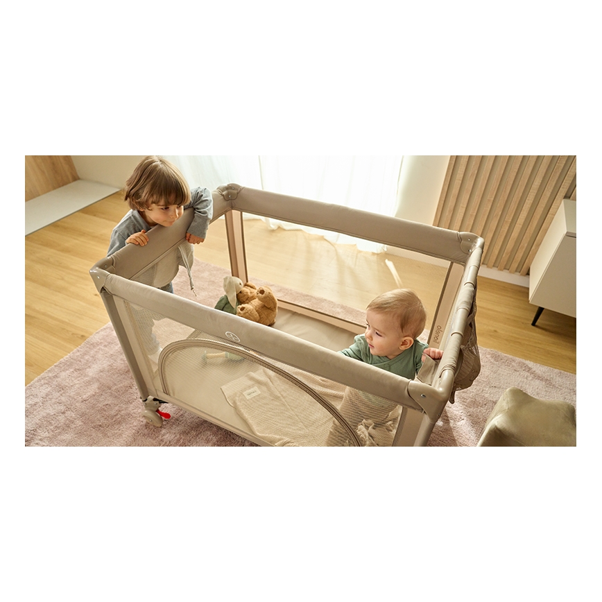 Lionelo - Lit parapluie LAURA Beige Sand