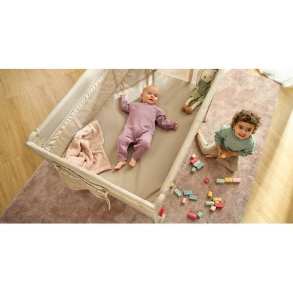 Lionelo - Lit parapluie LAURA Beige Sand