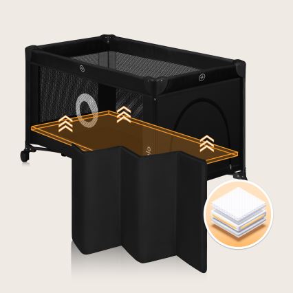 Lionelo - Lit portable STEFI Black Carbon