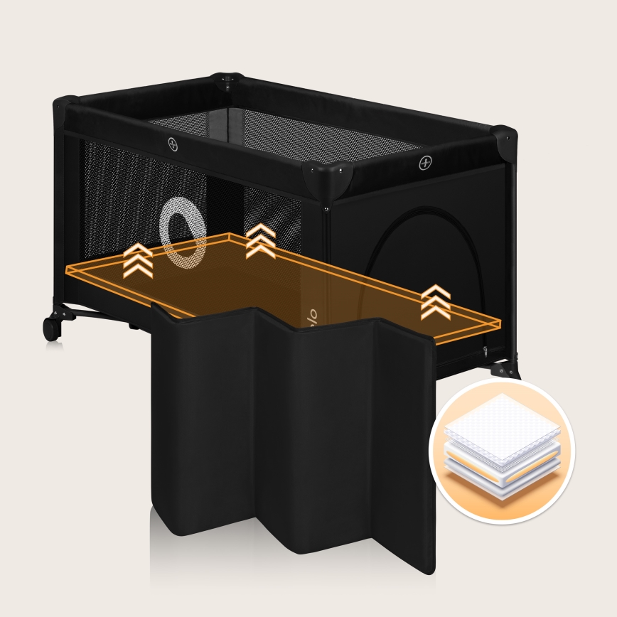 Lionelo - Lit portable STEFI Black Carbon