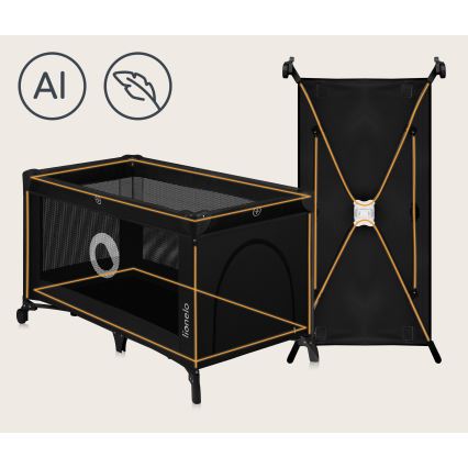 Lionelo - Lit portable STEFI Black Carbon