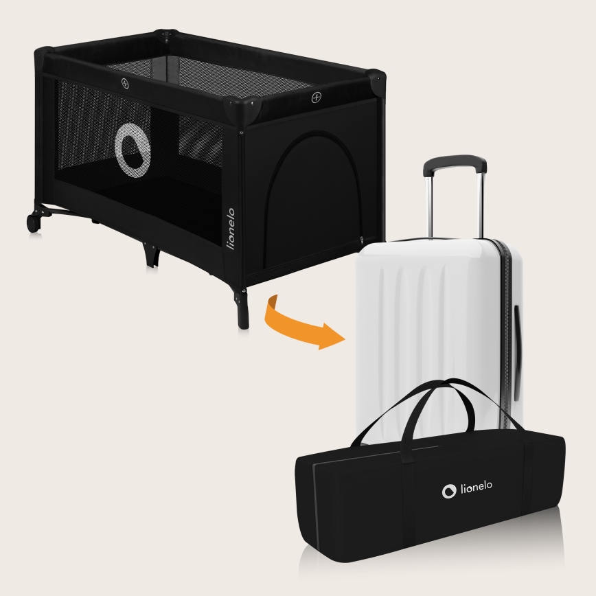 Lionelo - Lit portable STEFI Black Carbon