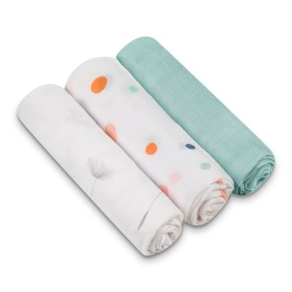 Lionelo - LOT DE 3 langes en bambou BAMBOO SET 70x70 cm Dot