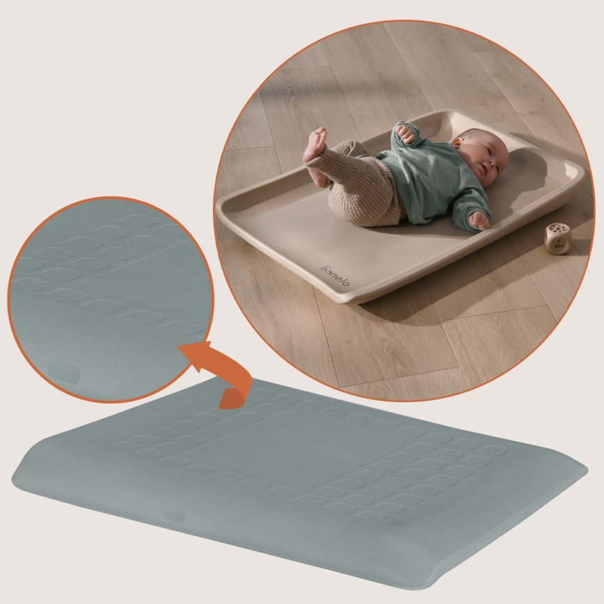 Lionelo - Matelas à langer MEGS 49x70 cm Gris colombe