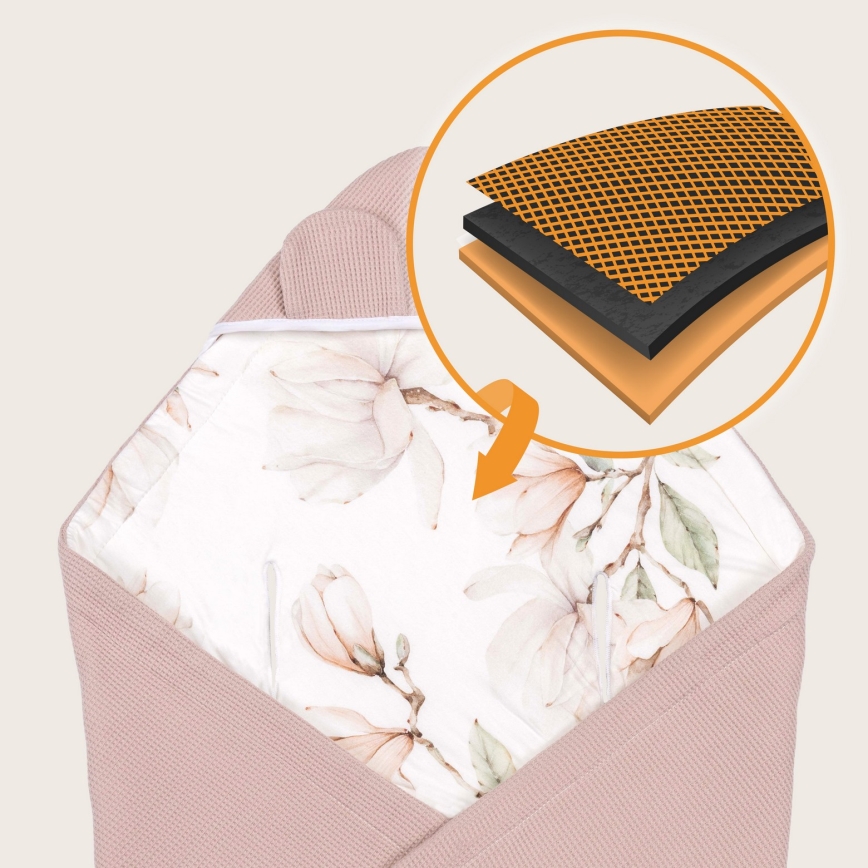 Lionelo - Nid d'ange pour siège auto TRAVEL SWADDLE 90x90 cm Magnolia beige