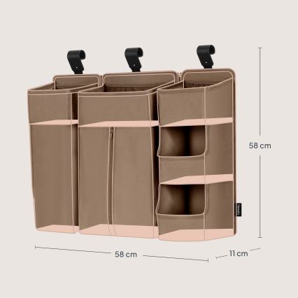 Lionelo - Organisateur 3 en 1 pour lit bébé SIDEPOCKET Beige