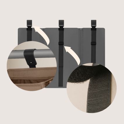 Lionelo - Organiseur 3 en 1 pour lit bébé SIDEPOCKET, gris