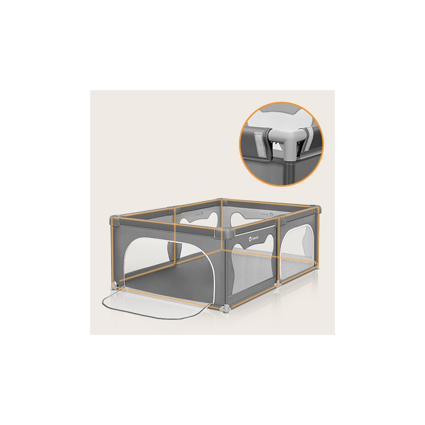 Lionelo - Parc pour enfants WILLOW gris