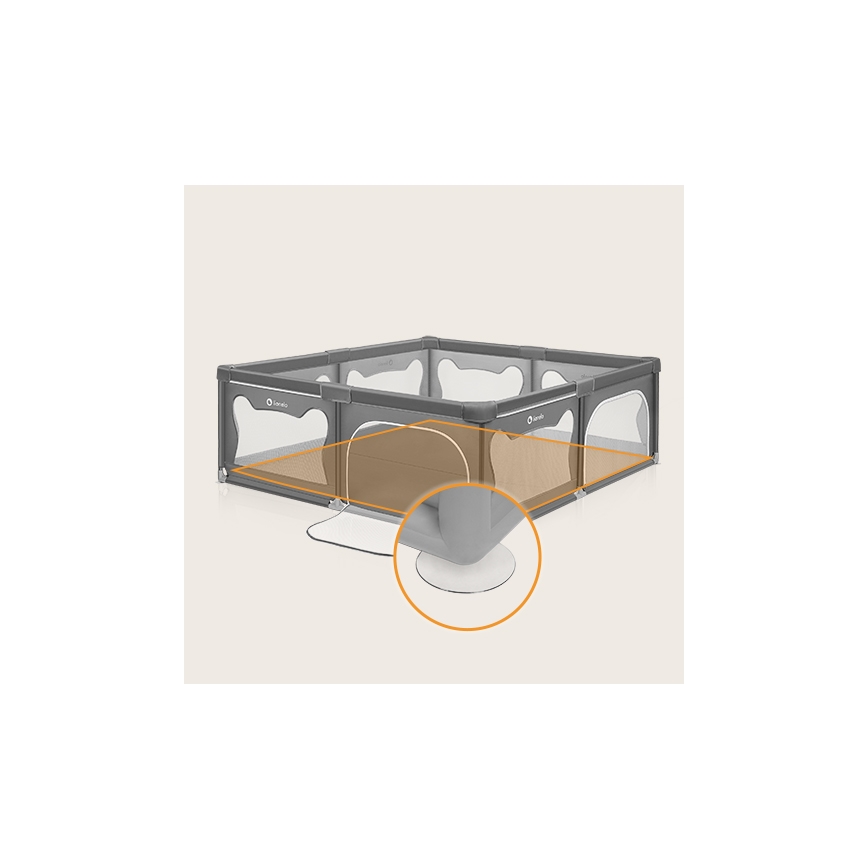 Lionelo - Parc pour enfants WILLOW XL gris