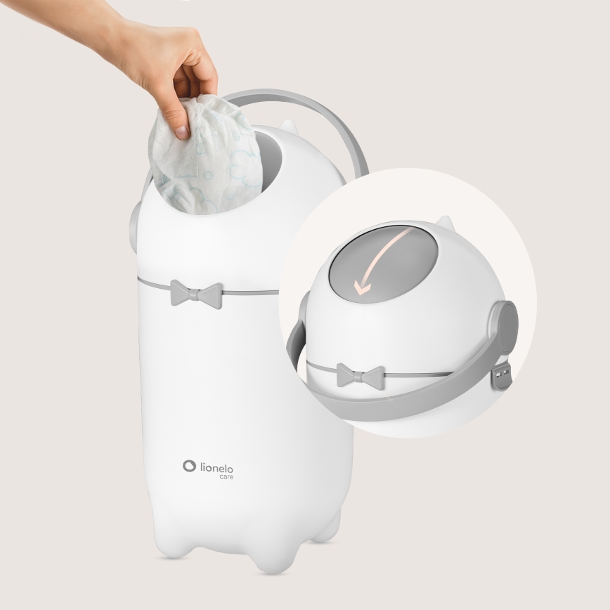 Lionelo - Poubelle à couches PUREBIN 10 l Blanc