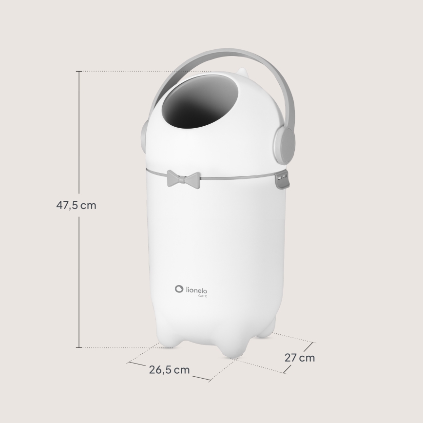 Lionelo - Poubelle à couches PUREBIN 10 l Blanc