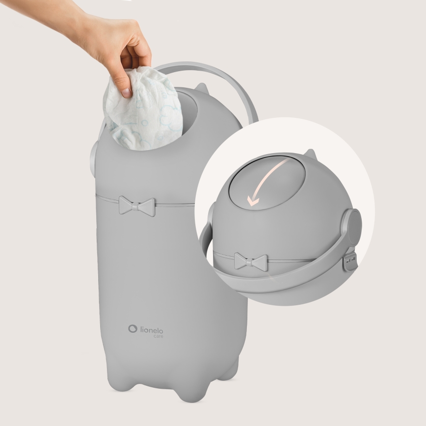 Lionelo - Poubelle à couches PUREBIN 10 l gris