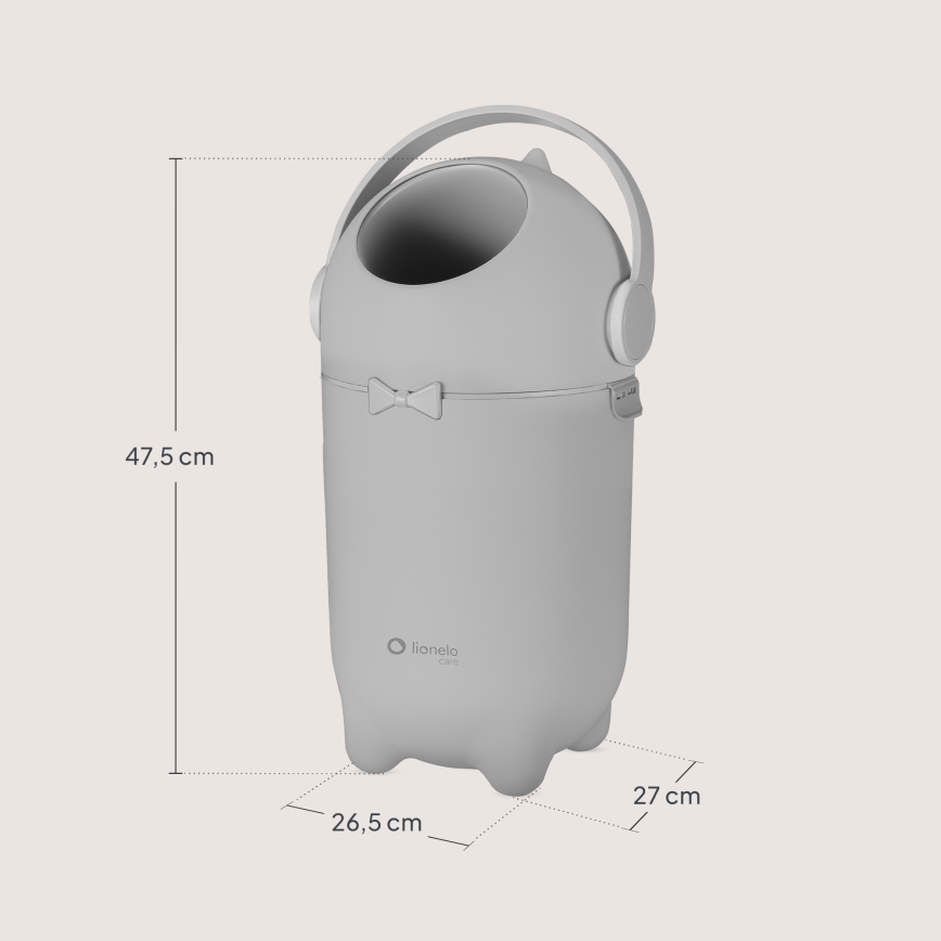 Lionelo - Poubelle à couches PUREBIN 10 l gris