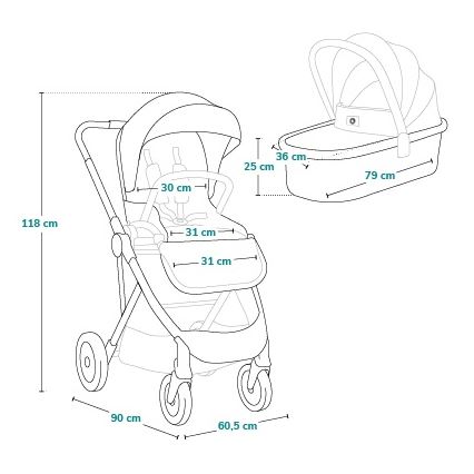 Lionelo - Poussette combinée 2-en-1 AMBER PLUS Vert forêt