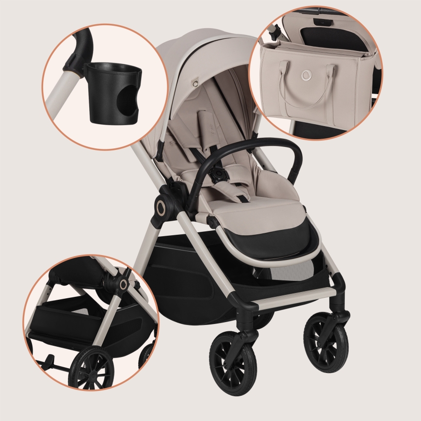 Lionelo - Poussette combinée 2-en-1 LAYLA Beige sable