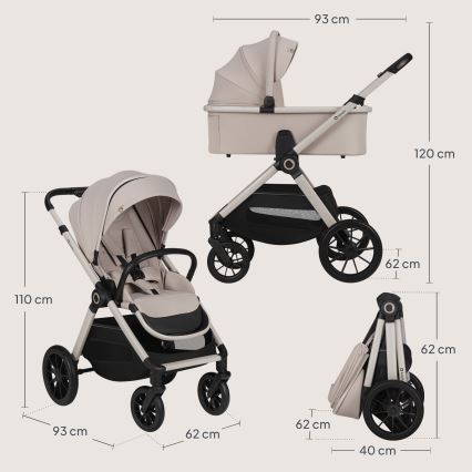 Lionelo - Poussette combinée 2-en-1 LAYLA Beige sable