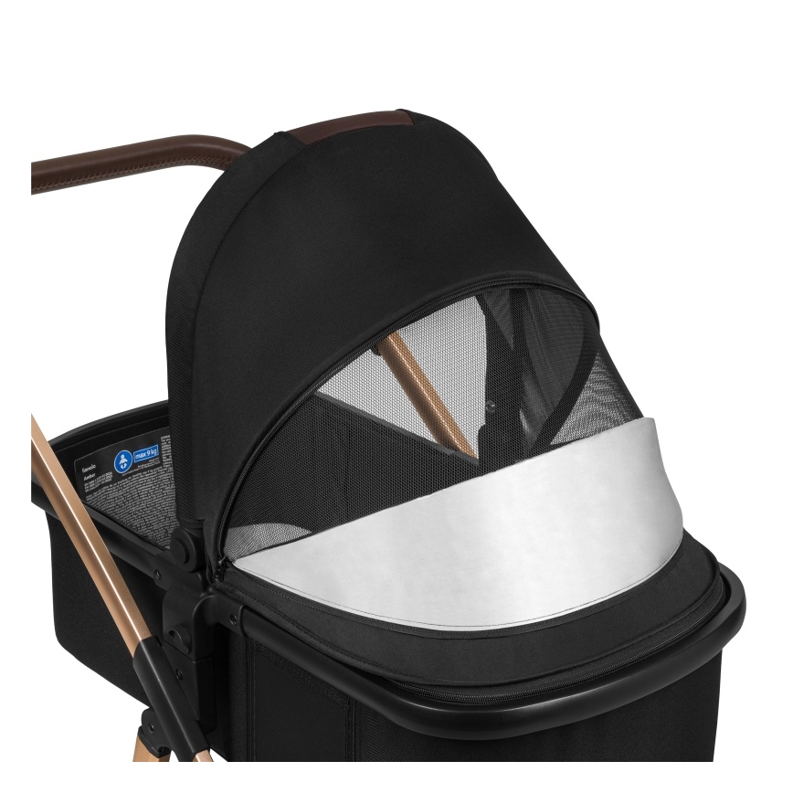 Lionelo - Poussette combinée 3-en-1 AMBER Black Onyx