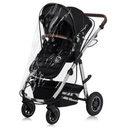 Lionelo - Poussette combinée 3-en-1 AMBER Noir/Argent