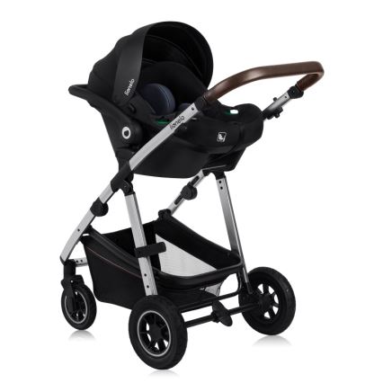 Lionelo - Poussette combinée 3-en-1 AMBER Noir et argent
