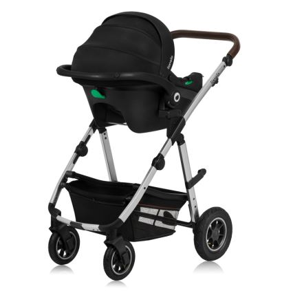 Lionelo - Poussette combinée 3-en-1 AMBER Noir et argent