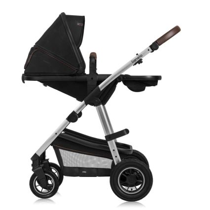 Lionelo - Poussette combinée 3-en-1 AMBER Noir et argent