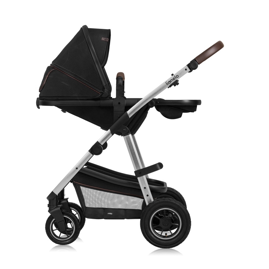 Lionelo - Poussette combinée 3-en-1 AMBER Noir et argent