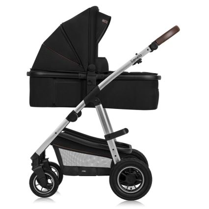Lionelo - Poussette combinée 3-en-1 AMBER Noir et argent