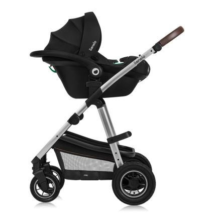 Lionelo - Poussette combinée 3-en-1 AMBER Noir et argent