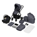 Lionelo - Poussette combinée 3-en-1 AMBER PLUS Gris Graphite