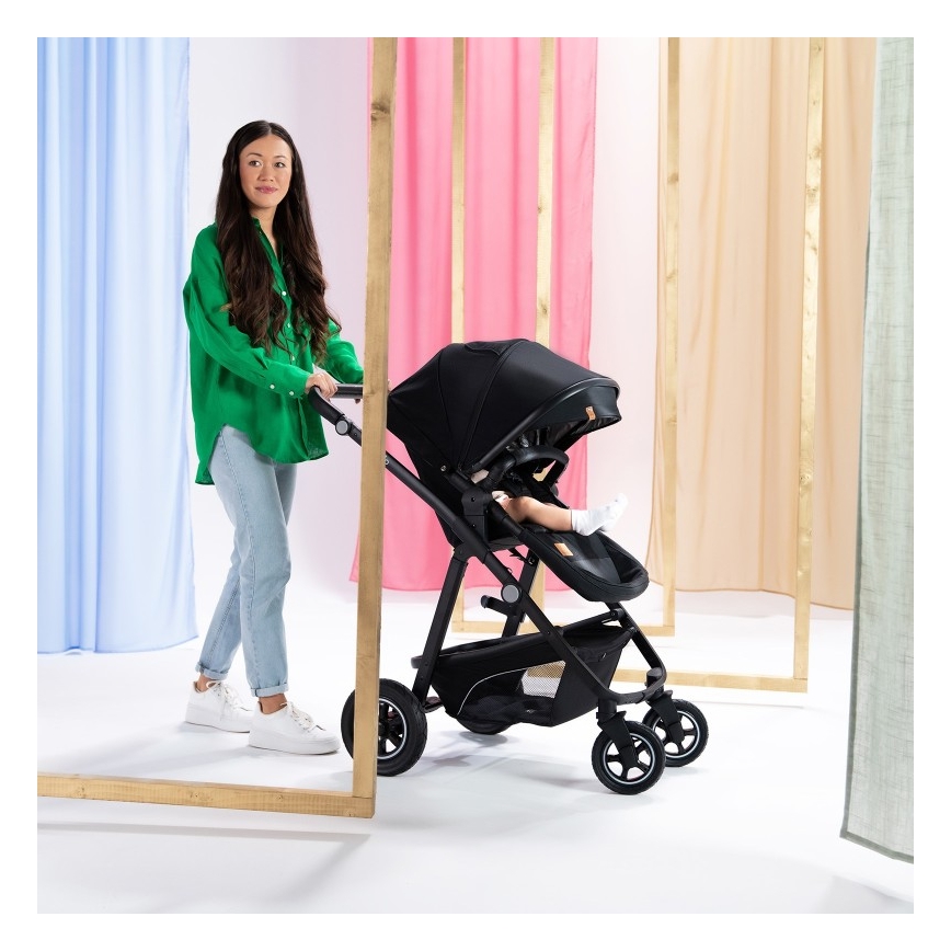Lionelo - Poussette combinée 3-en-1 BIANKA Noir Onyx