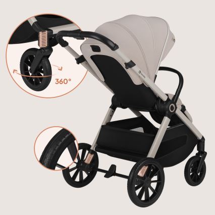 Lionelo - Poussette combinée 3-en-1 LAYLA Beige Sable