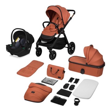 Lionelo - Poussette combinée 3-en-1 LAYLA Brun rouille