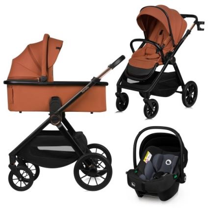 Lionelo - Poussette combinée 3-en-1 LAYLA Brun rouille