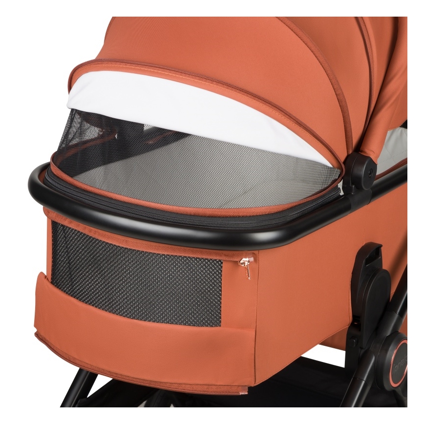 Lionelo - Poussette combinée 3-en-1 LAYLA Brun rouille