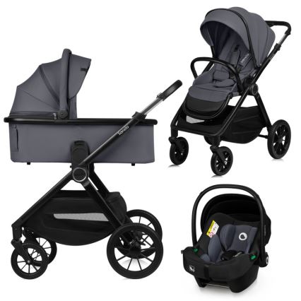 Lionelo - Poussette combinée 3-en-1 LAYLA Gris pierre
