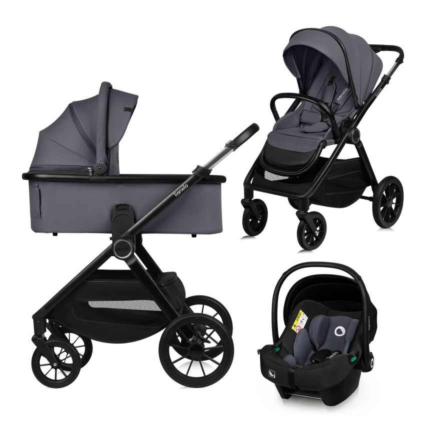 Lionelo - Poussette combinée 3-en-1 LAYLA Gris pierre