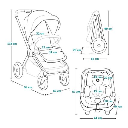 Lionelo - Poussette combinée 3-en-1 LAYLA Marron rouille