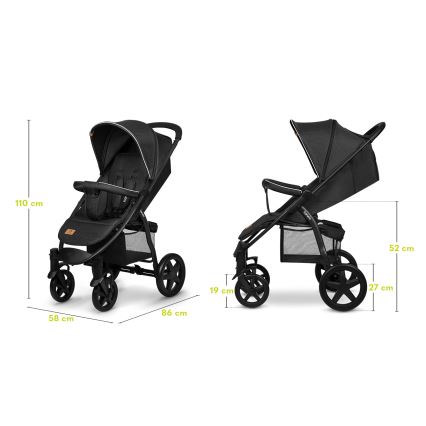 Lionelo - Poussette sportive ANNET PLUS noire