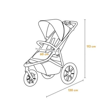 Lionelo - Poussette sportive AZURA noir/gris