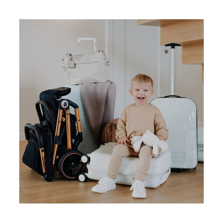 Lionelo - Poussette sportive CLOE noir/bleu/or