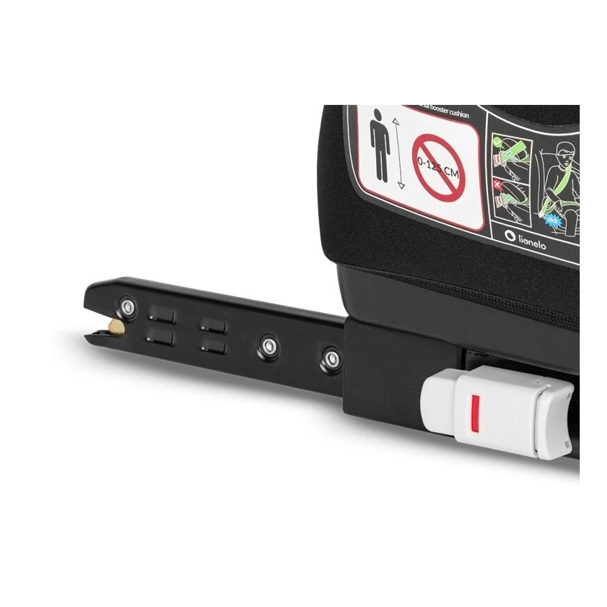 Lionelo - Réhausseur auto LUUK FIX i-Size pour enfants de 125–150 cm, noir/gris