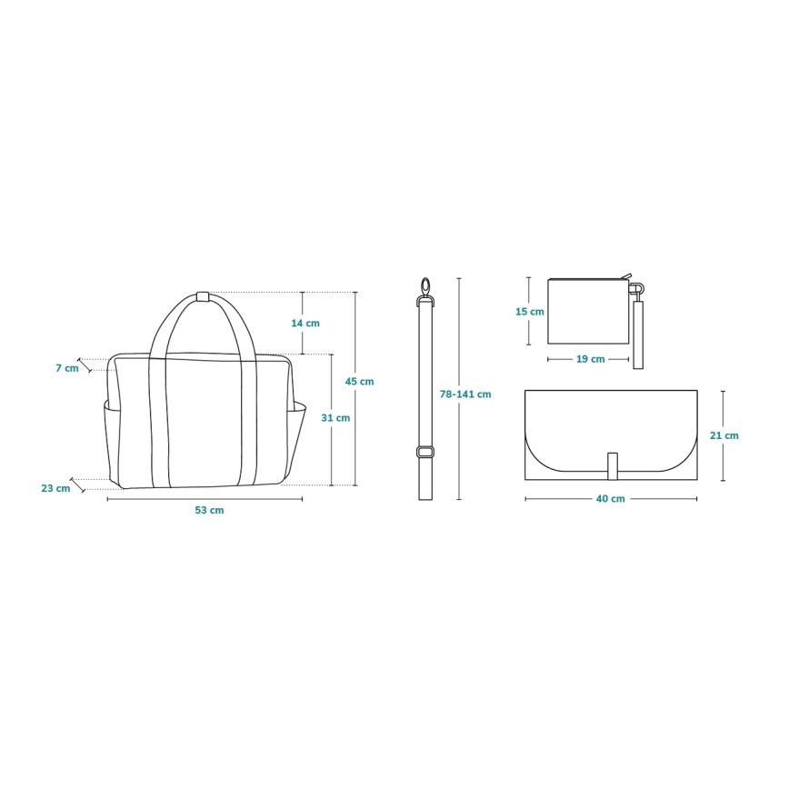 Lionelo - Sac à langer pour poussette IDA Grey Concrete