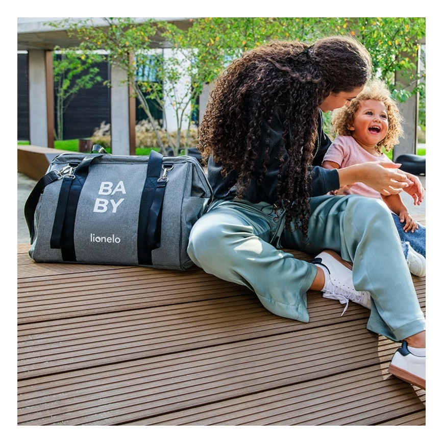Lionelo - Sac à langer pour poussette IDA Gris Béton