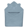 Lionelo - Serviette à capuche pour enfant en mousseline Gris Ciel
